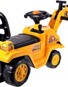 MalPlay Excavator copii fara pedale Rutschauto Galben actionat cu picioarele cupa mobila spatiu depozitare greutate maxima suportata 25 kg