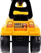 MalPlay Excavator copii fara pedale Rutschauto Galben actionat cu picioarele cupa mobila spatiu depozitare greutate maxima suportata 25 kg