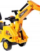MalPlay Excavator copii fara pedale Rutschauto Galben actionat cu picioarele cupa mobila spatiu depozitare greutate maxima suportata 25 kg