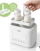 MalPlay Incalzitor si sterilizator multifunctional de sticle 5in1 SORA Duo 230W control tactil incalzire mancare sterilizare cu abur decongelare si mentinere la cald