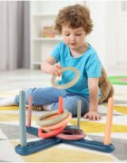 MalPlay Joc de precizie pentru copii Arunca Inelele cu baza 40cm si 5 inele cu diametru 15cm din plastic multicolor