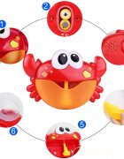 MalPlay Jucarie baie pentru copii model crab muzical generator de spuma dimensiune 24 x 7 x 16cm culoare red