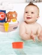 MalPlay Jucarie de baie interactiva cu mecanism de functionare pe baza de apa fara baterii cu ventuze de fixare dimensiune 19 x 13 x 22 cm model Teddy Bear