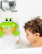 MalPlay Jucarie de baie pentru copii cu difuzor de spuma lumini si 12 melodii Bubble Frog 23cm