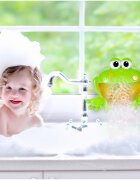 MalPlay Jucarie de baie pentru copii cu difuzor de spuma lumini si 12 melodii Bubble Frog 23cm