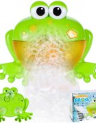 MalPlay Jucarie de baie pentru copii cu difuzor de spuma lumini si 12 melodii Bubble Frog 23cm