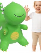 MalPlay Jucarie gonflabila de sarit pentru copii Green Dino inaltime 49cm cu pompa inclusa
