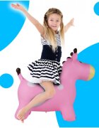 MalPlay Jucarie gonflabila din cauciuc de sarit pentru copii cu pompa inclusa utilizare versatila portabila dimensiune 46 x 55 x 25 cm pink giraffe