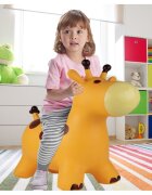 MalPlay Jucarie gonflabila din cauciuc de sarit pentru copii cu pompa inclusa utilizare versatila portabila dimensiune 46 x 55 x 25 cm yellow giraffe