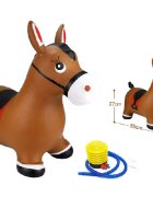 MalPlay Jucarie gonflabila pentru copii Brown Horse din cauciuc rezistent cu pompa inclusa dimensiune 55 x 48 x 27 cm
