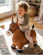 MalPlay Jucarie gonflabila pentru copii Brown Horse din cauciuc rezistent cu pompa inclusa dimensiune 55 x 48 x 27 cm