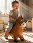 MalPlay Jucarie gonflabila pentru copii Brown Horse din cauciuc rezistent cu pompa inclusa dimensiune 55 x 48 x 27 cm