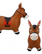 MalPlay Jucarie gonflabila pentru copii Brown Horse din cauciuc rezistent cu pompa inclusa dimensiune 55 x 48 x 27 cm