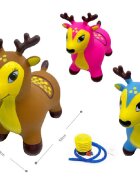 MalPlay Jucarie gonflabila pentru copii Brown Reindeer din cauciuc rezistent cu pompa inclusa dimensiune 50 x 52 x 26 cm