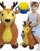 MalPlay Jucarie gonflabila pentru copii Brown Reindeer din cauciuc rezistent cu pompa inclusa dimensiune 50 x 52 x 26 cm