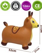 MalPlay Jucarie gonflabila pentru copii Brown Reindeer din cauciuc rezistent cu pompa inclusa dimensiune 50 x 52 x 26 cm