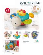 MalPlay Jucarie pentru baie cu ventuza de fixare efecte sonore stimulare senzoriala dimensiune 10 x 12.5 x 15 cm Cute Turtle