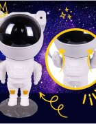 MalPlay Lampa de veghe pentru copii cu 8 moduri de proiectie LED rotire 360 si telecomanda inclusa functie cronometru Astronaut Interstelar