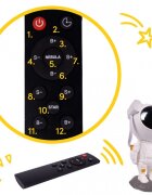 MalPlay Lampa de veghe pentru copii cu 8 moduri de proiectie LED rotire 360 si telecomanda inclusa functie cronometru Astronaut Interstelar