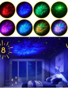 MalPlay Lampa de veghe pentru copii cu 8 moduri de proiectie LED rotire 360 si telecomanda inclusa functie cronometru Astronaut Interstelar