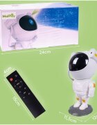 MalPlay Lampa de veghe pentru copii cu 8 moduri de proiectie LED rotire 360 si telecomanda inclusa functie cronometru Astronaut Interstelar