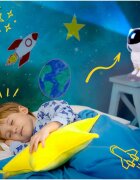 MalPlay Lampa de veghe pentru copii cu 8 moduri de proiectie LED rotire 360 si telecomanda inclusa functie cronometru Astronaut Interstelar