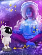 MalPlay Lampa de veghe pentru copii cu 8 moduri de proiectie LED rotire 360 si telecomanda inclusa functie cronometru Astronaut Interstelar