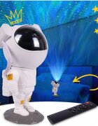 MalPlay Lampa de veghe pentru copii cu 8 moduri de proiectie LED rotire 360 si telecomanda inclusa functie cronometru Astronaut Interstelar