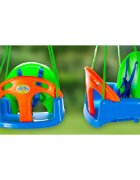 MalPlay Leagan modular 3 in 1 pentru copii multicolor cu spatar si bara de protectie detasabile prevazut cu centura si corzi de 100cm lungime 32 x 18 x 39.5 cm