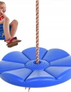 MalPlay Leagan pentru copii diametru disc 27.5cm din plastic funie 210 cm Blue Flower