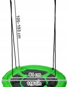 MalPlay Leagan pentru copii tip cuib Green diametru 116 cm material impermeabil Oxford 600D