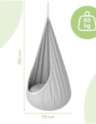 MalPlay Leagan suspendabil tip cocon pentru copii Nesto Grey cu perna gonflabila din PVC maxim 60 kg de la 3 ani dimensiune 70 x 150 cm