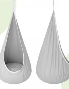 MalPlay Leagan suspendabil tip cocon pentru copii Nesto Grey cu perna gonflabila din PVC maxim 60 kg de la 3 ani dimensiune 70 x 150 cm