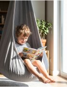 MalPlay Leagan suspendabil tip cocon pentru copii Nesto Grey cu perna gonflabila din PVC maxim 60 kg de la 3 ani dimensiune 70 x 150 cm