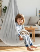 MalPlay Leagan suspendabil tip cocon pentru copii Nesto Grey cu perna gonflabila din PVC maxim 60 kg de la 3 ani dimensiune 70 x 150 cm