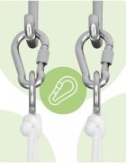 MalPlay Leagan suspendat pentru bebelusi Malo Wave Grey cu pernute confortabile si centuri de siguranta din panza bumbac design versatil varsta 12-36 luni maxim 60 kg