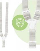 MalPlay Leagan suspendat pentru bebelusi Malo Wave Grey cu pernute confortabile si centuri de siguranta din panza bumbac design versatil varsta 12-36 luni maxim 60 kg