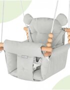 MalPlay Leagan suspendat pentru bebelusi Malo Wave Grey cu pernute confortabile si centuri de siguranta din panza bumbac design versatil varsta 12-36 luni maxim 60 kg