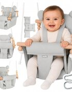 MalPlay Leagan suspendat pentru bebelusi Malo Wave Grey cu pernute confortabile si centuri de siguranta din panza bumbac design versatil varsta 12-36 luni maxim 60 kg