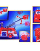 MalPlay Masina de pompieri generatoare de Baloane din Sapun pentru copii cu efecte sonore si luminoase cu rezerve de lichid inclus 12.5 x 29 x 15 cm