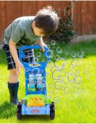 MalPlay Masina de tuns iarba Bubbles genereaza baloane din sapun cu Muzica si 2 rezerve 118ml incluse 26 x 17cm Blue