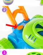 MalPlay Masina de tuns iarba generatoare de baloane din sapun cu baterii 8 inele rotative si solutie inclusa Super Bubble