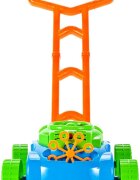 MalPlay Masina de tuns iarba generatoare de baloane din sapun cu baterii 8 inele rotative si solutie inclusa Super Bubble