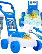 MalPlay Masina de tuns iarba interactiva pentru copii Blue generatoare de baloane din sapun include flacoane cu solutie dimensiune 48 x 26.5 x 49 cm