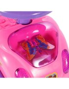 MalPlay Masinuta fara pedale Ride-On cu Pink Butterfly cu 17 melodii spatar inalt spatiu depozitare greutate maxima admisa 20 kg
