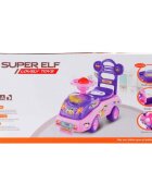 MalPlay Masinuta fara pedale Ride-On cu Pink Butterfly cu 17 melodii spatar inalt spatiu depozitare greutate maxima admisa 20 kg