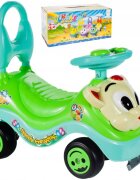MalPlay Masinuta fara pedale Ride-on Kitty Green cu spatar inalt volan cu claxon sistem antirasturnare de la 18 luni pana la 27 kg