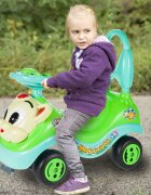 MalPlay Masinuta fara pedale Ride-on Kitty Green cu spatar inalt volan cu claxon sistem antirasturnare de la 18 luni pana la 27 kg