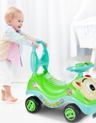 MalPlay Masinuta fara pedale Ride-on Kitty Green cu spatar inalt volan cu claxon sistem antirasturnare de la 18 luni pana la 27 kg