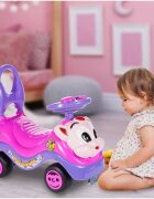 MalPlay Masinuta fara pedale Ride-on Kitty Pink cu spatar inalt volan cu claxon sistem antirasturnare de la 18 luni pana la 27 kg
